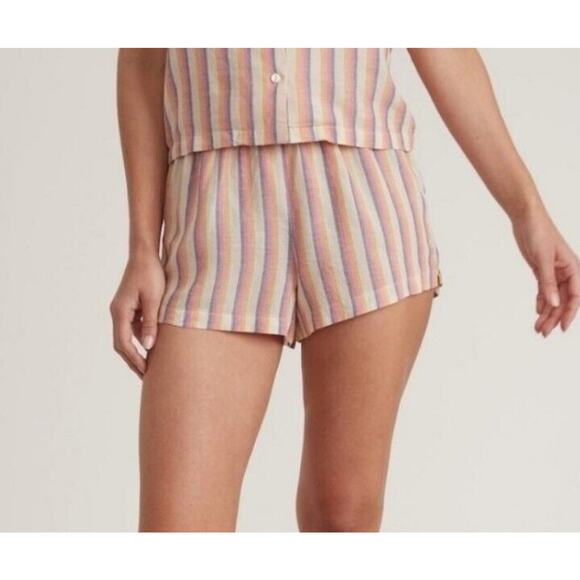 Marine Layer Pants - NWT Marine Layer Doze PJ Short Retro Ombré Stripe Size Lg Linen Blend Sleep